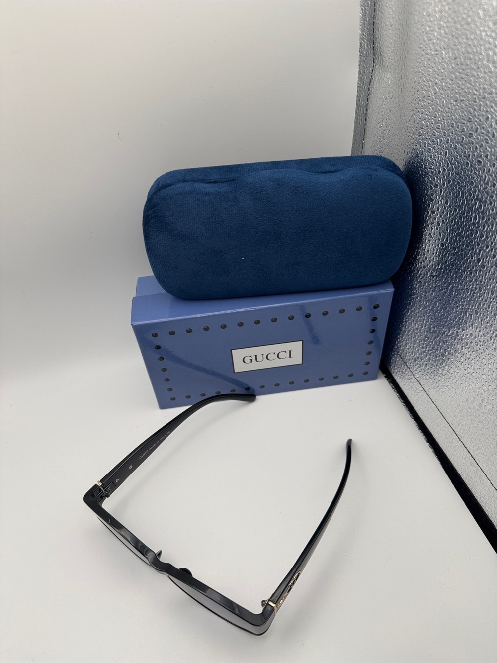 Gucci Black Sunglasses with Blue Case